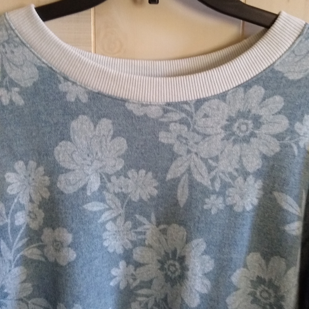 Time and True Size 22 Shades of Blue Long Sleeve Pull Over Knit Shirt - Picture 2 of 6